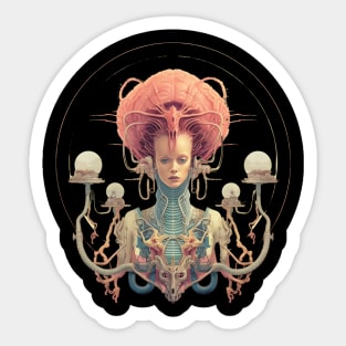 Alien Queen: Lucid Digital Art in Fantastic Grotesque Style Sticker